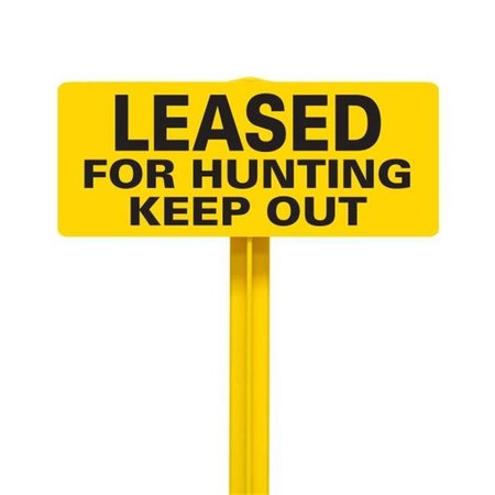 EVERMARK EverMark SSKT11-05 Leased For Hunting Keep Out Sign with Yellow Stake Kit SSKT11-05